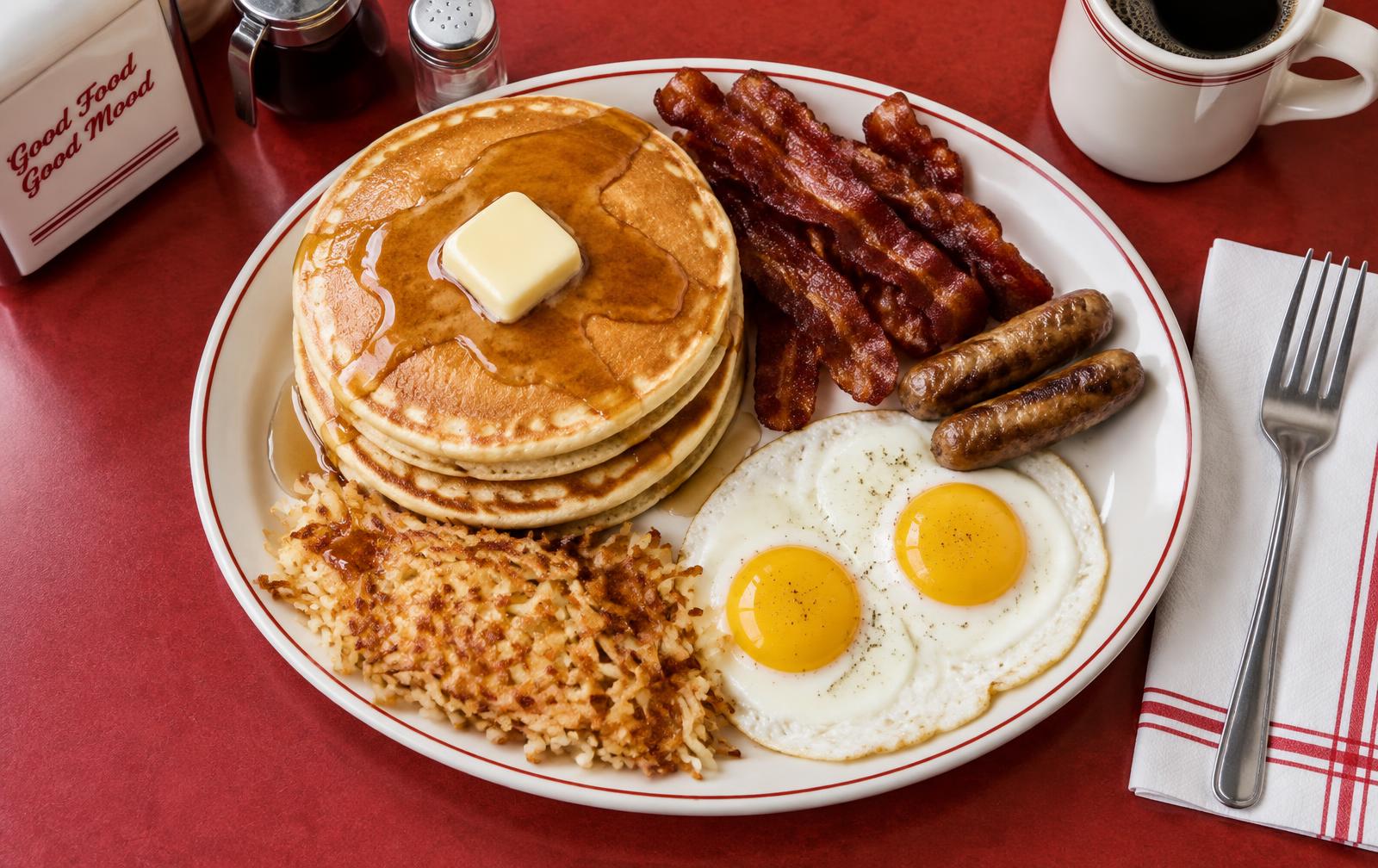 Denny's breakfast plate